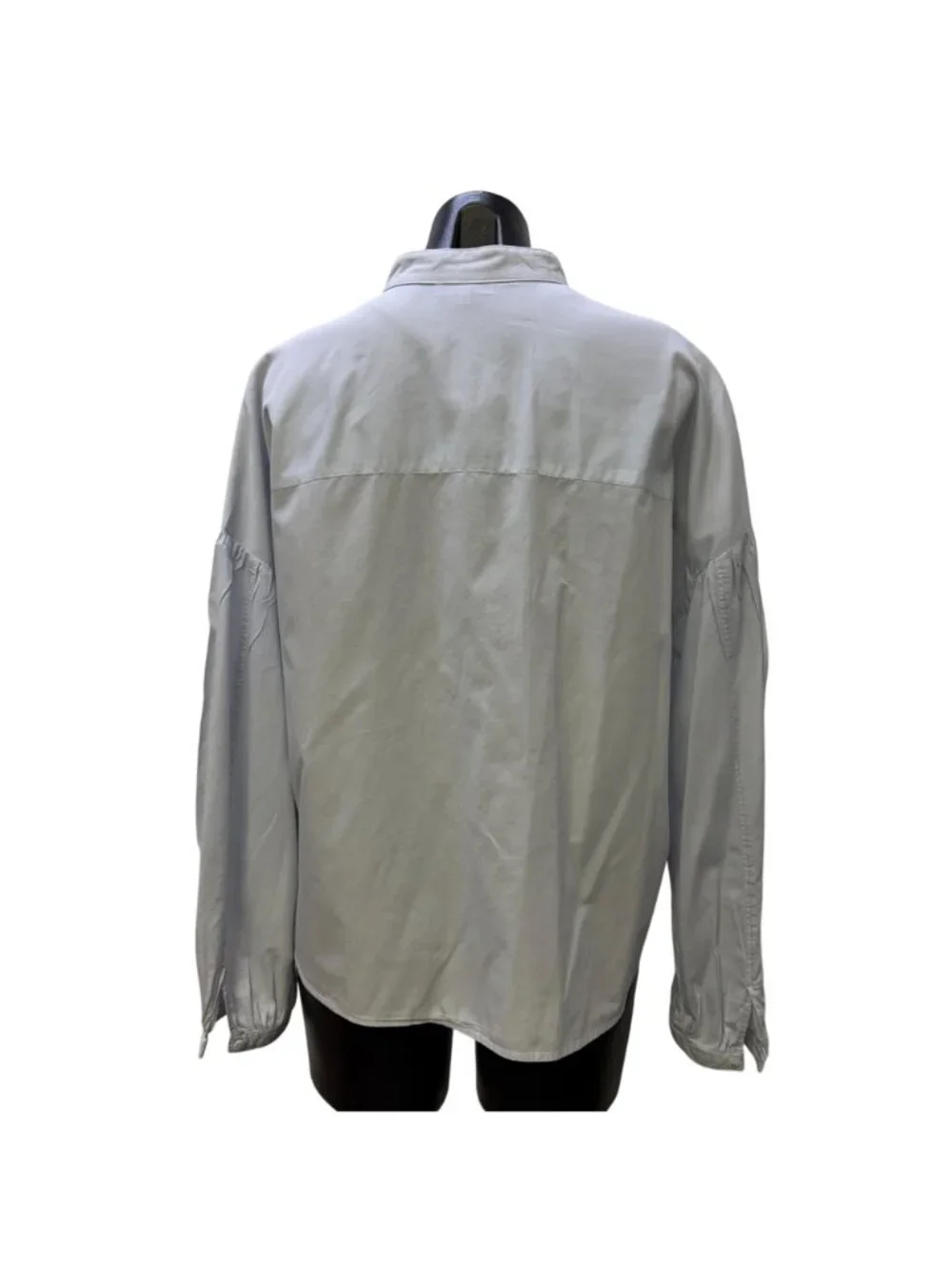 Marc O'Polo Light Blue Mandarin Collar Long-Sleeve Blouse Size 38/M - Picture 2 of 7